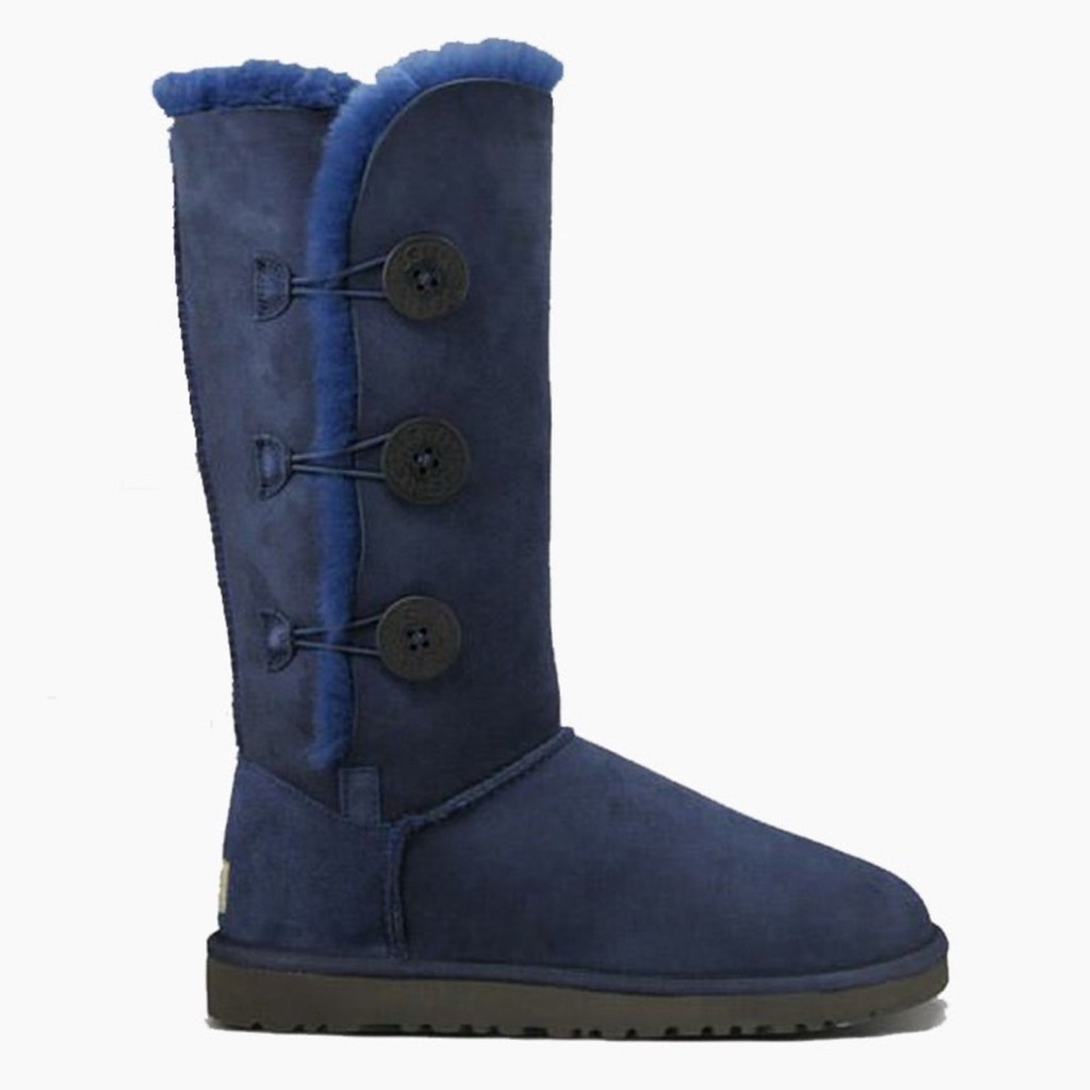 UGG Bailey Button Triplet Navy Blue Boot Women’s size 10